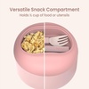 image:imageBentgo Insulated Food Jar 212 oz Snack Compartment Retractable Utensils  VacuumInsulated Stainless Steel LeakResistant Wide Mouth BPAFree GrayBlush