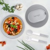 image:imageBentgo Insulated Food Jar 212 oz Snack Compartment Retractable Utensils  VacuumInsulated Stainless Steel LeakResistant Wide Mouth BPAFree GrayGray