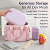 image:imageBentgo Insulated Lunch Bag ExtraLarge Capacity Lightweight  PEVA Insulation Adjustable Shoulder Strap Exterior Storage Compartment Durable Nylon ObsidianSoft Blush