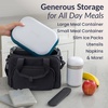 image:imageBentgo Insulated Lunch Bag ExtraLarge Capacity Lightweight  PEVA Insulation Adjustable Shoulder Strap Exterior Storage Compartment Durable Nylon ObsidianObsidian
