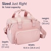 image:imageBentgo Insulated Lunch Bag ExtraLarge Capacity Lightweight  PEVA Insulation Adjustable Shoulder Strap Exterior Storage Compartment Durable Nylon ObsidianSoft Blush