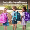 image:imageBentgo Kids 2in1 Backpack amp Insulated Lunch Bag with Padded Straps  16 Kids School Backpack for Travel amp Sleepovers WaterResistant Large Compartments amp Water Bottle Pocket Blue SpeckleRainbows and Butterflies