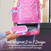 image:imageBentgo Kids 2in1 Backpack amp Insulated Lunch Bag with Padded Straps  16 Kids School Backpack for Travel amp Sleepovers WaterResistant Large Compartments amp Water Bottle Pocket Blue SpeckleRainbows and Butterflies