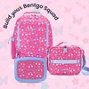 image:imageBentgo Kids 2in1 Backpack amp Insulated Lunch Bag with Padded Straps  16 Kids School Backpack for Travel amp Sleepovers WaterResistant Large Compartments amp Water Bottle Pocket Blue SpeckleRainbows and Butterflies