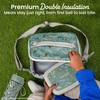 image:imageBentgo Kids Lunch Bag  DoubleInsulated Reusable Lunch Bag for Kids 3 with Adjustable Strap Holds Lunch BoxWater BottleSnacks EasyClean WaterResistant amp Pockets Glitter  Petal PinkDino Fossils