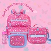image:imageBentgo Kids Lunch Bag  DoubleInsulated Reusable Lunch Bag for Kids 3 with Adjustable Strap Holds Lunch BoxWater BottleSnacks EasyClean WaterResistant amp Pockets Glitter  Petal PinkRainbows  Butterflies