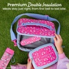 image:imageBentgo Kids Lunch Bag  DoubleInsulated Reusable Lunch Bag for Kids 3 with Adjustable Strap Holds Lunch BoxWater BottleSnacks EasyClean WaterResistant amp Pockets Glitter  Petal PinkRainbows  Butterflies