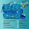 image:imageBentgo Kids Prints DoubleInsulated Reusable Lunch Bag  For Kids 3 Adjustable Strap Holds Lunch BoxWater BottleSnacks EasyClean WaterResistant Pockets Abyss Blue SpeckleSharks