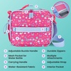 image:imageBentgo Kids Prints DoubleInsulated Reusable Lunch Bag  For Kids 3 Adjustable Strap Holds Lunch BoxWater BottleSnacks EasyClean WaterResistant Pockets Abyss Blue SpeckleRainbows  Butterflies