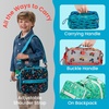 image:imageBentgo Kids Prints DoubleInsulated Reusable Lunch Bag  For Kids 3 Adjustable Strap Holds Lunch BoxWater BottleSnacks EasyClean WaterResistant Pockets Abyss Blue SpeckleDinosaur