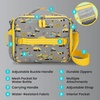 image:imageBentgo Kids Prints DoubleInsulated Reusable Lunch Bag  For Kids 3 Adjustable Strap Holds Lunch BoxWater BottleSnacks EasyClean WaterResistant Pockets Abyss Blue SpeckleConstruction Trucks