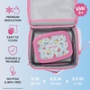 image:imageBentgo Kids Prints DoubleInsulated Reusable Lunch Bag  For Kids 3 Adjustable Strap Holds Lunch BoxWater BottleSnacks EasyClean WaterResistant Pockets Abyss Blue SpeckleBlooming Floral