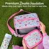 image:imageBentgo Kids Prints DoubleInsulated Reusable Lunch Bag  For Kids 3 Adjustable Strap Holds Lunch BoxWater BottleSnacks EasyClean WaterResistant Pockets Abyss Blue SpeckleBlooming Floral