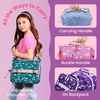 image:imageBentgo Kids Prints DoubleInsulated Reusable Lunch Bag  For Kids 3 Adjustable Strap Holds Lunch BoxWater BottleSnacks EasyClean WaterResistant Pockets Abyss Blue SpeckleFairies