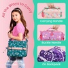 image:imageBentgo Kids Prints DoubleInsulated Reusable Lunch Bag  For Kids 3 Adjustable Strap Holds Lunch BoxWater BottleSnacks EasyClean WaterResistant Pockets Abyss Blue SpeckleTropical