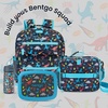 image:imageBentgo Kids Prints DoubleInsulated Reusable Lunch Bag  For Kids 3 Adjustable Strap Holds Lunch BoxWater BottleSnacks EasyClean WaterResistant Pockets Abyss Blue SpeckleDinosaur