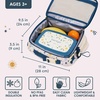image:imageBentgo Kids Prints DoubleInsulated Reusable Lunch Bag  For Kids 3 Adjustable Strap Holds Lunch BoxWater BottleSnacks EasyClean WaterResistant Pockets Abyss Blue SpeckleFriendly Skies