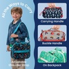 image:imageBentgo Kids Prints DoubleInsulated Reusable Lunch Bag  For Kids 3 Adjustable Strap Holds Lunch BoxWater BottleSnacks EasyClean WaterResistant Pockets Abyss Blue SpeckleRocket