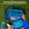 image:imageBentgo Kids Prints DoubleInsulated Reusable Lunch Bag  For Kids 3 Adjustable Strap Holds Lunch BoxWater BottleSnacks EasyClean WaterResistant Pockets Abyss Blue SpeckleSharks