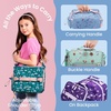 image:imageBentgo Kids Prints DoubleInsulated Reusable Lunch Bag  For Kids 3 Adjustable Strap Holds Lunch BoxWater BottleSnacks EasyClean WaterResistant Pockets Abyss Blue SpeckleLavender Galaxy
