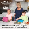 image:imageBentgo Kids Prints Stainless Steel LeakResistant 3Compartment Lunch Box  For Kids 3 Bonus Silicone Container Durable OdorFree DishwasherSafe PFAS amp BPAFree SharkRainbows and Butterflies
