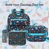 image:imageBentgo Kids Prints Stainless Steel LeakResistant 3Compartment Lunch Box  For Kids 3 Bonus Silicone Container Durable OdorFree DishwasherSafe PFAS amp BPAFree SharkDinosaur