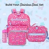 image:imageBentgo Kids Prints Stainless Steel LeakResistant 3Compartment Lunch Box  For Kids 3 Bonus Silicone Container Durable OdorFree DishwasherSafe PFAS amp BPAFree SharkRainbows and Butterflies