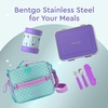 image:imageBentgo Kids Stainless Steel LeakProof Food Jar for Hot or Cold Food  11 fl oz Double Insulated Container with Removable Silicone Bumper Dishwasher Safe Easy Open Lid Ages 3 Cowgirl DreamsSea Life
