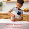image:imageBentgo Kids Stainless Steel LeakProof Food Jar for Hot or Cold Food  11 fl oz Double Insulated Container with Removable Silicone Bumper Dishwasher Safe Easy Open Lid Ages 3 Cowgirl DreamsTrucks