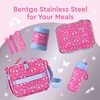image:imageBentgo Kids Stainless Steel LeakProof Food Jar for Hot or Cold Food  11 fl oz Double Insulated Container with Removable Silicone Bumper Dishwasher Safe Easy Open Lid Ages 3 Cowgirl DreamsRainbows and Butterflies