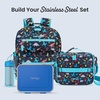 image:imageBentgo Kids Stainless Steel LeakResistant Lunch Box 3 Compartments  Bonus Silicone Container PFAS amp BPAFree OdorResistant Dishwasher Safe Ages 3 GreenBlue