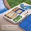 image:imageBentgo Kids Stainless Steel LeakResistant Lunch Box 3 Compartments  Bonus Silicone Container PFAS amp BPAFree OdorResistant Dishwasher Safe Ages 3 GreenBlue