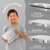 image:imageBentgo Kids Stainless Steel LeakResistant Lunch Box 3 Compartments  Bonus Silicone Container PFAS amp BPAFree OdorResistant Dishwasher Safe Ages 3 GreenSilver