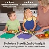 image:imageBentgo Kids Stainless Steel LeakResistant Lunch Box 3 Compartments  Bonus Silicone Container PFAS amp BPAFree OdorResistant Dishwasher Safe Ages 3 GreenPurple