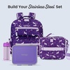 image:imageBentgo Kids Stainless Steel LeakResistant Lunch Box 3 Compartments  Bonus Silicone Container PFAS amp BPAFree OdorResistant Dishwasher Safe Ages 3 GreenPurple