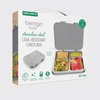 image:imageBentgo Kids Stainless Steel LeakResistant Lunch Box 3 Compartments  Bonus Silicone Container PFAS amp BPAFree OdorResistant Dishwasher Safe Ages 3 GreenSilver