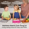 image:imageBentgo Kids Stainless Steel LeakResistant Lunch Box 3 Compartments  Bonus Silicone Container PFAS amp BPAFree OdorResistant Dishwasher Safe Ages 3 GreenSilver
