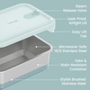 image:imageBentgo MicroSteel Heat amp Eat LeakProof Stainless Steel Container  MicrowaveSafe Airtight Easy to Clean Lightweight Food Storage with Silicone Lid Snack Size 2Cup Capacity RoseFamily Size 85 Cups Aqua