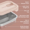 image:imageBentgo MicroSteel Heat amp Eat LeakProof Stainless Steel Container  MicrowaveSafe Airtight Easy to Clean Lightweight Food Storage with Silicone Lid Snack Size 2Cup Capacity RoseSnack Size 2 Cups Rose