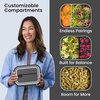 image:imageBentgo MicroSteel LeakProof Bento Lunch Box Microwave amp OvenSafe  5Cup Capacity Removable Divider Airtight Lid BPA amp PFASFree TopRack DishwasherSafe AquaCarbon Black