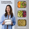 image:imageBentgo MicroSteel LeakProof Bento Lunch Box Microwave amp OvenSafe  5Cup Capacity Removable Divider Airtight Lid BPA amp PFASFree TopRack DishwasherSafe AquaStainless Steel