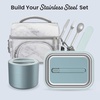 image:imageBentgo MicroSteel LeakProof Bento Lunch Box Microwave amp OvenSafe  5Cup Capacity Removable Divider Airtight Lid BPA amp PFASFree TopRack DishwasherSafe AquaAqua