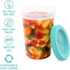 image:imageBentgo Prep  20 Piece 32 fl oz LeakProof Deli Containers with Lids Food Storage for Meal Prep TwistTop Reusable PFAS amp BPAFree Stackable Microwave Freezer amp Dishwasher Safe Aqua Splash32 oz Aquamarine