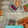 image:imageBentgo Prep  20Piece 2Compartment Reusable Meal Prep Containers with Lids PFAS amp BPA Free Materials Durable Microwave Freezer amp Dishwasher Safe To Go Food Storage Whisper Gray  3 Cup Capacity Portion Control Stackable PFAS amp BPAFree Microwave Freezer amp DishwasherSafe Whisper GrayMint