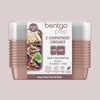 image:imageBentgo Prep  20Piece 2Compartment Reusable Meal Prep Containers with Lids PFAS amp BPA Free Materials Durable Microwave Freezer amp Dishwasher Safe To Go Food Storage Whisper Gray  3 Cup Capacity Portion Control Stackable PFAS amp BPAFree Microwave Freezer amp DishwasherSafe Whisper GrayRose Gold