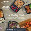 image:imageBentgo Prep  20Piece 2Compartment Reusable Meal Prep Containers with Lids PFAS amp BPA Free Materials Durable Microwave Freezer amp Dishwasher Safe To Go Food Storage Whisper Gray  3 Cup Capacity Portion Control Stackable PFAS amp BPAFree Microwave Freezer amp DishwasherSafe Whisper GrayNavy Blue
