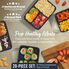 image:imageBentgo Prep  20Piece 3Compartment Reusable Meal Prep Containers with Lids PFAS amp BPA Free Materials Durable Microwave Freezer amp Dishwasher Safe To Go Food Storage Rosette GlitterNavy Blue