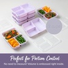 image:imageBentgo Prep  20Piece 3Compartment Reusable Meal Prep Containers with Lids PFAS amp BPA Free Materials Durable Microwave Freezer amp Dishwasher Safe To Go Food Storage Rosette GlitterLilac