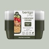 image:imageBentgo Prep 1Compartment Meal Prep Containers with Lids 20 Piece Set  4 Cup Capacity Portion Control Stackable PFAS amp BPAFree Microwave Freezer amp DishwasherSafe Peony GlitterKhaki Green