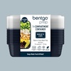image:imageBentgo Prep 1Compartment Meal Prep Containers with Lids 20 Piece Set  4 Cup Capacity Portion Control Stackable PFAS amp BPAFree Microwave Freezer amp DishwasherSafe Peony GlitterNavy Blue
